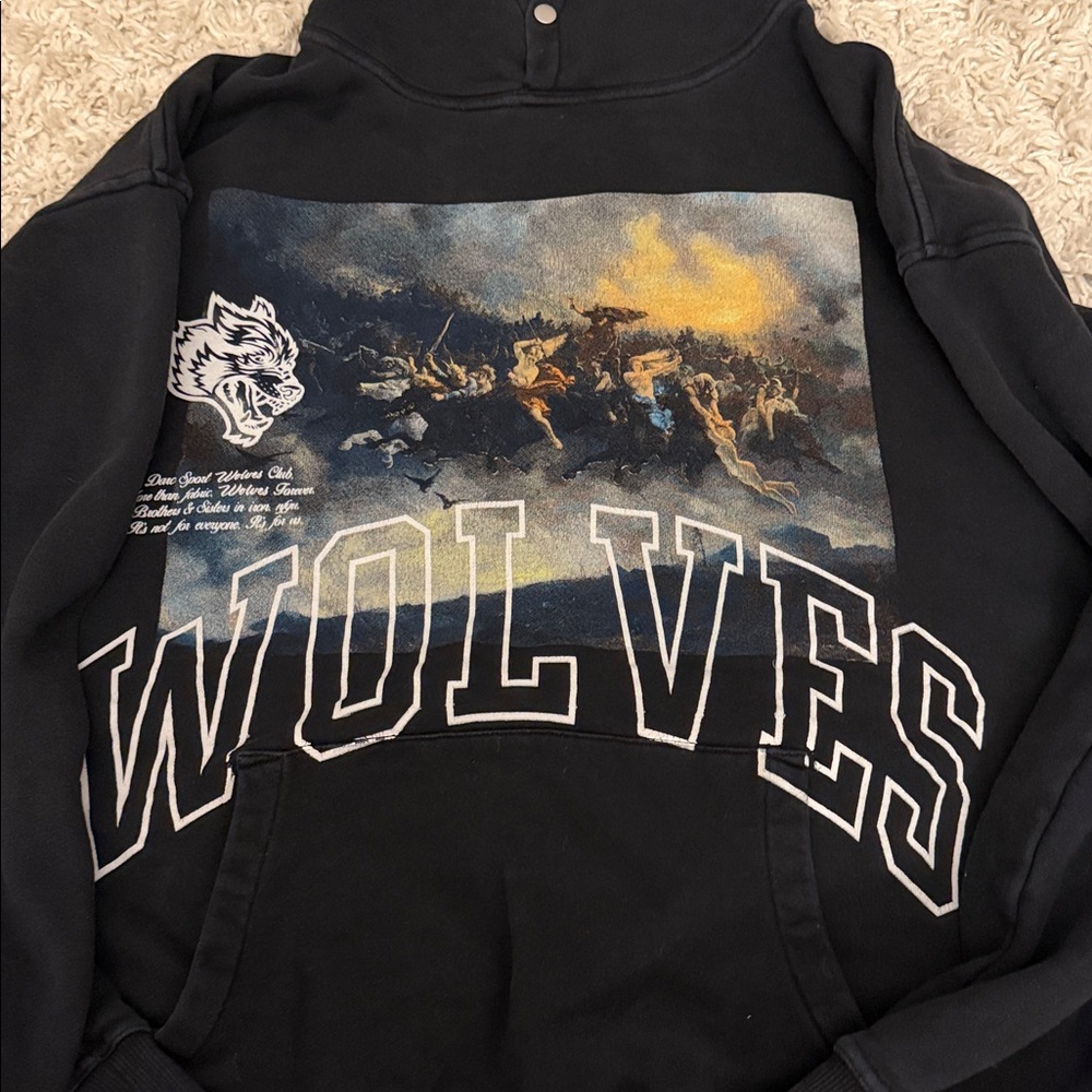 darc sport "from above" vintage pierce hoodie black wolves